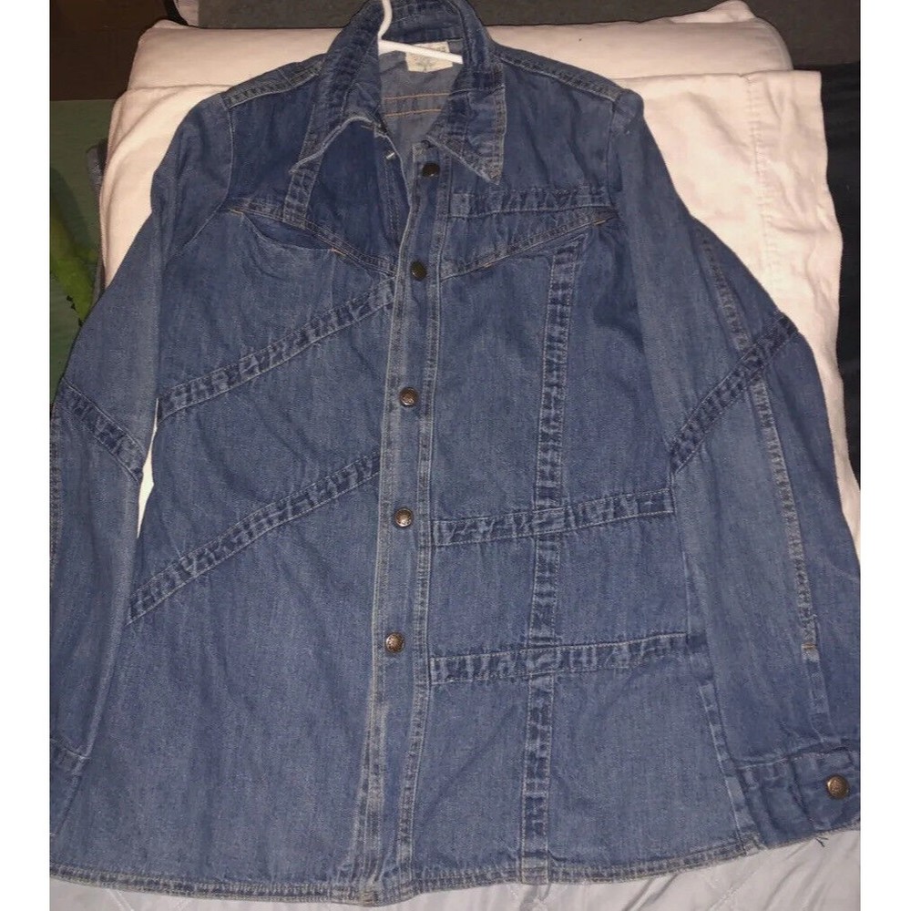 Vtg Prime Cut Denim Jean Jacket Womens M snap close.